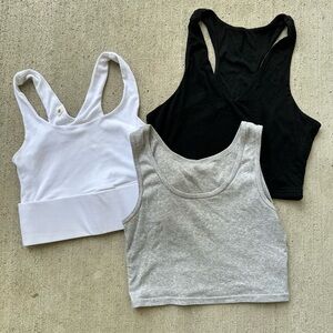 Crop Top Set size XS Black White Grey Crop Tops
